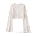 Women's hollow knitted cardigan